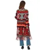 Women's Knits Tees Boho Knit Cardigans Vintage Jacquard Coat For Women Geometry Open Front Tassels Christmas Sweater Red Gypsy Wraps Abrigo Mujer 230324