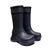 Rain Boots Winter Unisex Water Boots 브랜드 디자인 여성 남자 두꺼운 바닥 평평한 플랫폼 세트 입가 비 슬립 레인 패션 부츠 230324