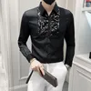 Heren-jurken Shirts Spring Men's Slim-Fit Shirt Gepersonaliseerde lovertjes Decoratieve feestbars en nachtclubs Camisas de Verano Para Hombres