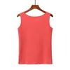 Women's Tanks Simple Keep Warm Tank Top U Neck Women Seamless Base Tees Solid Color Winter Lady Underwear Double Layer 2023 Autumn