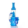 Smoking water Hookahs Accessories Silicone Spacecraft style water Pipe Glass Bowl 14mm F with 4mm Quartz Banger 8.8" Height 133mm Dia