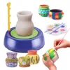 Intelligensleksaker Handmake DIY Ceramic Pottery Machine Kids Craft Toys for Boys Girls Mini Wheels Arts Crafts Early Education Child Toy 230324