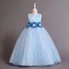 Vestidos de niña Vestido de rendimiento de piano Falda Floral Arco Decoración Boda Flor Niño Encaje Pompadour