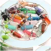 Charmes Naturel Gem Pierre Pendentifs Opale Cristal Rose Quartz Hexagonal Pendum Reiki Pilier Diy Colliers Fabrication de Bijoux Drop Delivery Dhx94