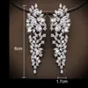 Chandelier enveloppe Ekopdee Vintage Luxury Luxury Zircon Drop Boucles d'oreilles pour femmes charme Bling Leaf Cz Crisstal Bringle de mariage Fashion Bijoux 230323