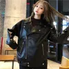 Women's Jackets Leather Coat Female Spring Autumn 2023 Korean Version Loose Casual Everything Fried Street pu Motorcycle Suit Jacket ins X2 230324