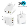 Nouveau 36W chargeur de téléphone à charge rapide 5V 4A norme britannique 2PD 2 USB adaptateur multi-ports tête de charge