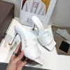 Lido Flat Mule intrecciato مصممة شبطة مان عالية الكعب الصندل الجديد المكتب الصيفي الفاخرة المصنوعة من الجلد أحذية شريحة مطاطية