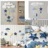 Wall Decor DIY Handmade Fabric Wall Decoration Pendant Bed Bell Wall Hanging Baby Girl Nursery Room Decor Clouds Style Children Room 230324