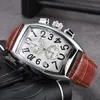 New men's hot selling luxury watch 5 needle quartz 24 calendar watch real belt watch gift watch