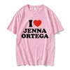 Męskie tshirty uwielbiam Jenna ortega tshirt Summer Hip Hop Crewneck krótkie koszulki z krótkim rękawem Mężczyźni Kobiety moda mody casual duży rozmiar UE Tshirts 230324