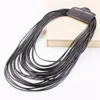 Choker Fashion Multilayer Necklace Rope For Women PU Leather Maxi Colar Statement