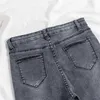 Kvinnors jeans magra kvinnor denim byxor stretchbar bomullstyg kvinnor blyerts byxor klassiska grå damer långa byxor jeans 230324