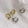 Orecchini con retro a doppio strato in metallo color oro argento senza clip forata per donna uomo punk gioielli di moda con personalità speciale