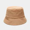 Unisex Corduroy Bucket Hat Casual Fishing Outdoor Cap Sunscreen Solid Color Fisherman Hat For Women Gorras HCS258