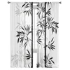 Vorhang Schwarz Weiß Bambus Tüll Gardinen Für Wohnzimmer Schlafzimmer Chinesischen Stil Druck Küche