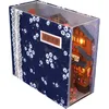 Accessoires de maison de poupée bricolage en bois japonais magasin livre coin étagère insert kits maison de poupée miniature avec meubles fleurs de cerisier serre-livres jouets cadeaux 230323