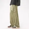 Pantalons pour hommes 2023 printemps été hommes décontracté Cargo mâle lâche pantalon droit Harajuku mode Streetwear noir kaki armée vert 230324