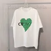 Herren-T-Shirts Designer C Tops Sommer T-Shirts Neue grüne Herz Druck runden Hals Kurzarm Pullovers Modemarke Casual Shirts Paare Sweatshirts 4xl 1Vlm