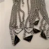 Klassischer korrekter Buchstabe P Edelstahlschmuck Luxusdesigner Mann Hip Hop Halskette Frau umgekehrtes Dreieck Halskette Valentinstagsgeschenk