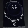 Collier de mariée boucles d'oreilles ensemble de bijoux de mariage AAA Zircon collier ras du cou pour femme