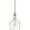 Auburn Modern Pendant Lighting - Gold Base, Bell Shaped Glass Shades Chandelier