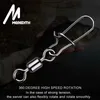 Fishing Hooks MEREDITH 50PCS Pike Fishing Accessories Connector Pin Bearing Rolling Swivel Stainless Steel Snap Fishhook Lure Swivels Tackle P230317