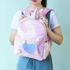 Borse da scuola Paillettes Zaini unicorno per ragazze Ragazzi Sirena Modello cuore Doppie spalle Zaino Bambini Studente Zainetto Mochila 230324