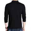 T-shirts voor heren Lente T-shirts met lange mouwen voor heren Halve knopen Opstaande kraag Katoenen truien Effen casual tops Comfortabel Koreaans Slank Dun T-shirt 230323