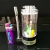 Hookahs O novo panela de lâmpada de álcool acrílico Bongos de vidro por atacado, vidro de vidro, tubo de fumaça