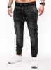 Jeans pour hommes de haute qualité poche solide hommes Denim coton pantalon casual Vintage Cargo cordon extensible crayon mâle