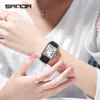 Zegarki dla kobiet prostokątne zegarki na nadgarstki dla kobiet srebrne obudowy damskie zegarki luksusowa marka skórzana zespół kwarcowy zegar Zegarek Damski 1108 230324