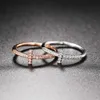 Anéis de banda personalidade cruz anéis finos para mulheres moda coreana micro pave cristal cz polegar anel jóias acessórios de casamento presente