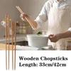 Pauzinhos de pauzinhos super longos de madeira prolongada em casa friturada estilo japonês não deslizamento lo mian cozinha
