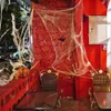 Halloween -dekorationer Scary Party Scene Props White Stretchy Cobweb Spider Web Horror Halloween Decoration for Bar Haunted House