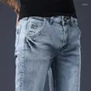 Männer Jeans Marke 2023 Frühling Eingetroffen Männer Qualität Casual Männlichen Denim Hosen Gerade Slim Fit Dunkelgrau männer Hosen yong man