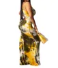 Casual Dresses 2023 Kvinnor Summer Tie Dye Print ärmlös Maxi Slim Dress Fashion Beach Sexig Night Club Party Long Vestidos