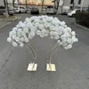 Dekoration Hot Luxury White Artificial Flowers With Arch Wedding Table Centerpiece Imake719