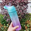 Water fles 600 ml Space Cup Star Anise Cup Angular Gradient Tote Straw Cup Outdoor Lekproof Sports Travel Kettel Drinking Cup Waterfles P230324