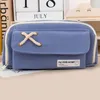 Fermeture éclair trois couches grande capacité papeterie support boîte stylo étui sac crayon pochette fournitures scolaires