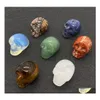 Ornamenti di cristalli naturali in pietra Skl Scheletro intagliato Forma Reiki Healing Quarzo Minerale Minerali di gemme Pieni Home Decorazione Dhegu