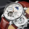 Mens watch tradition luxury designer watches skeleton hand winding montre de luxe vintage tourbillon classic leather watch outdoor business party SB042 C23