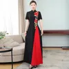 Ethnic Clothing Chinese Evening Dresses Black Improve Qipao Women Fashion Modern Long Cheongsam Slim Vintage Elegant Party For