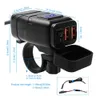 Ny 1pc motorcykelfordonsmonterad laddare vattentät USB-adapter 12V telefon dubbel snabb laddning 3,0 voltmeter på off Switch Motorillbehör