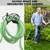 Watering Equipments Metal Garden Hose Holder Decorative Water For Outside Wall Mount Hanger Organizer Black Sturdy