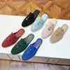 LP Summer Sandals Round Head Flat Slippers Pendant Ladies Fashion Comfortable Lofer Wool Beach Casual Women Men Shoes Outdoor Sandals