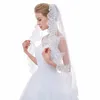 Bridal Veils White Ivory Bling One Layers Applique Lace Veil Wedding With Comb Velos De Novia Accessories