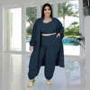 Damskie Plus Size Pants Women Odzież 3 sztuki zestawy kamizelki Uprowadź kamizelka i długie rękawy SEY SEKSOWE DOTYKI DOTYCZNE Pozycje Hurtowe 230324