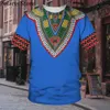 Мужские футболки Африканская одежда для мужчин Дашики Футболка Традиционная одежда Одежда с коротким рукавом Повседневная Ретро Уличная одежда Винтаж Этнический стиль 230324