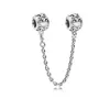 NEW 925 Sterling Silver Heart Clip Safety Chain Charms Bead Fit Original Pandora Bracelet Necklace DIY Women Jewelry Gift